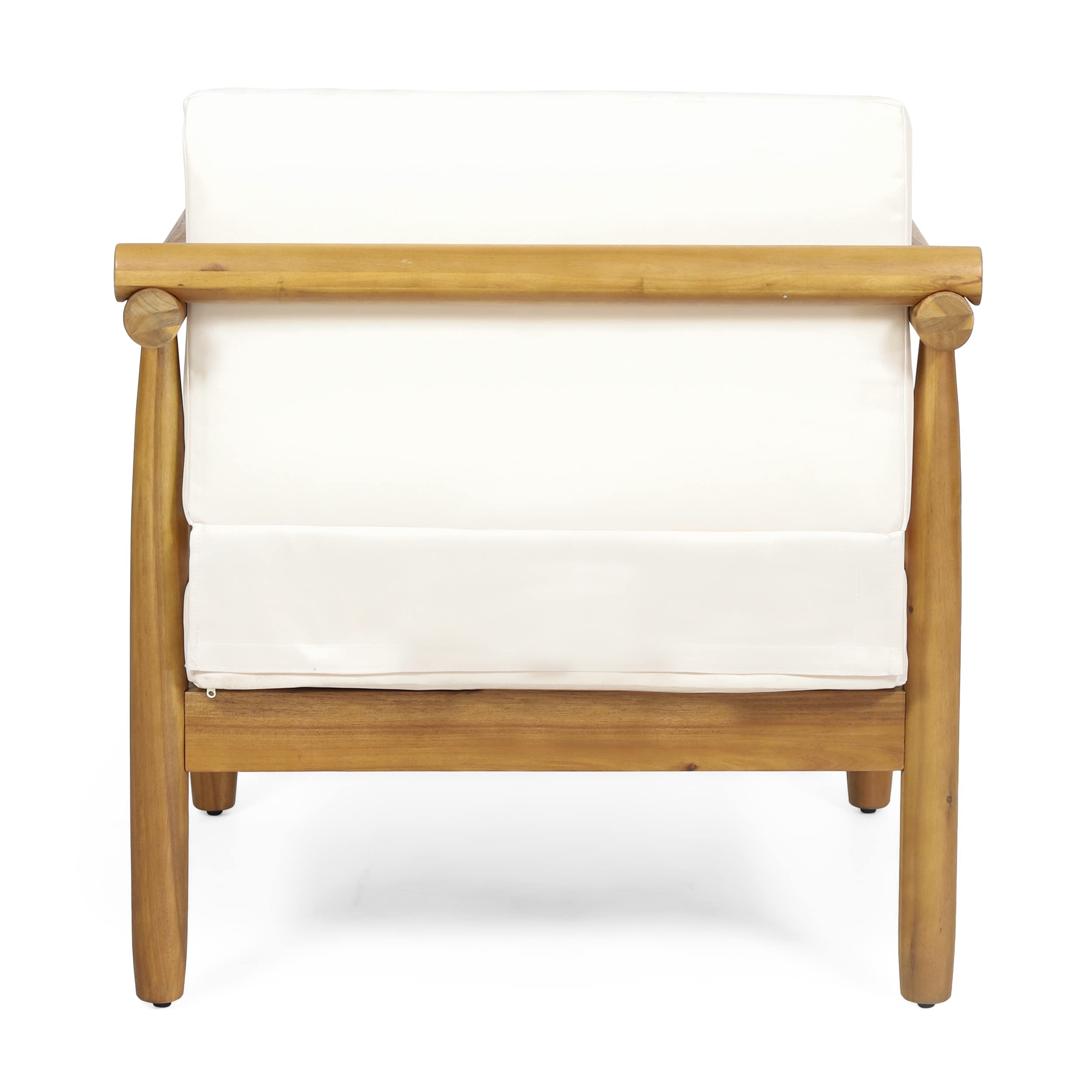 Christopher Knight Home 318120 Bonsallo Club Chair, Teak + Cream