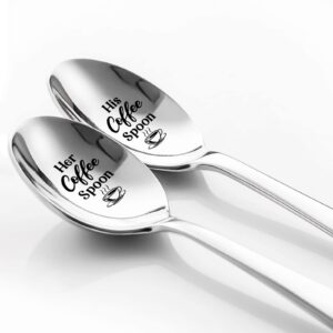 xqlzy his and her coffee spoon funny spoon gift set, gifts for coffee lover, valentine's day christmas anniversary birthday gifts for wife husband bff, father's day mother's day gifts for dad mom