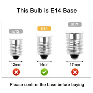 ZHENMING E14 Bulb E14 European Base Bulb 2.5W Equal 30W Candelabra Halogen E14 Light Bulb, Dimmable AC 110V-130V Warm White 3000K 270LM Clear Glass E14 LED Bulb, 2-Pack