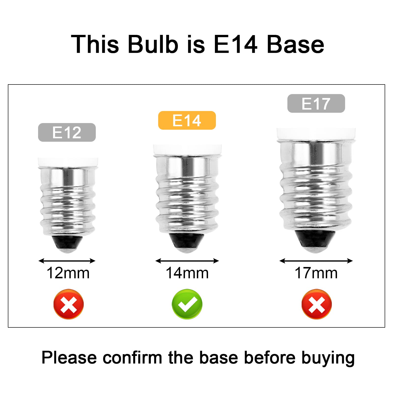 ZHENMING E14 Bulb E14 European Base Bulb 2.5W Equal 30W Candelabra Halogen E14 Light Bulb, Dimmable AC 110V-130V Warm White 3000K 270LM Clear Glass E14 LED Bulb, 2-Pack