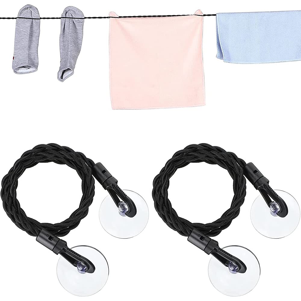 2 Pcs Travel Clothesline Portable Retractable Clothesline Camping Accessories Cruise Essentials for Outdoor and Indoor Use Backyard Vacation Hotel Balcony Clothes Drying Line