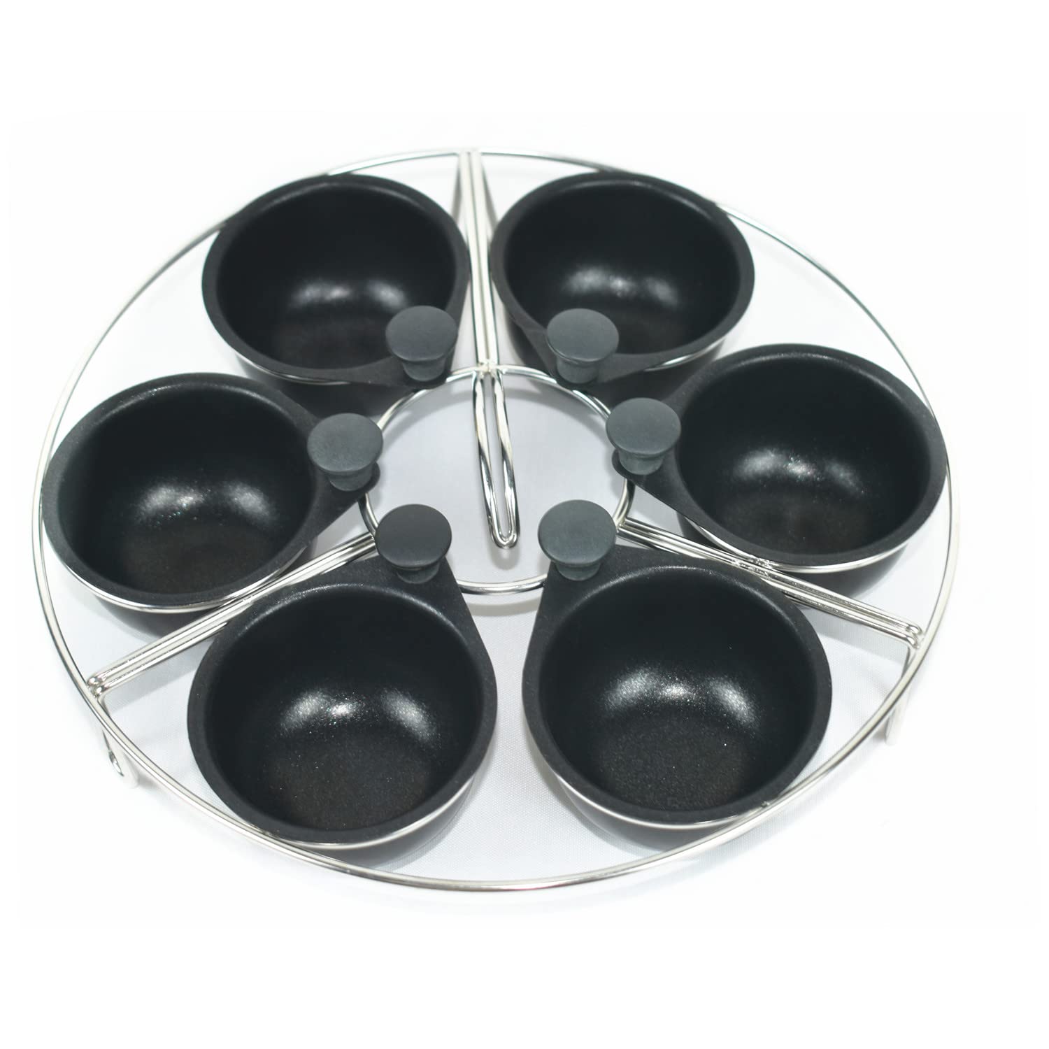 Stainless Steel Egg Poacher Cooker Eggs Poaching Cup Egg Poachers Nonstick Egg Poaching Cups Compatible with Most Pans (6 Cup Egg Poacher)