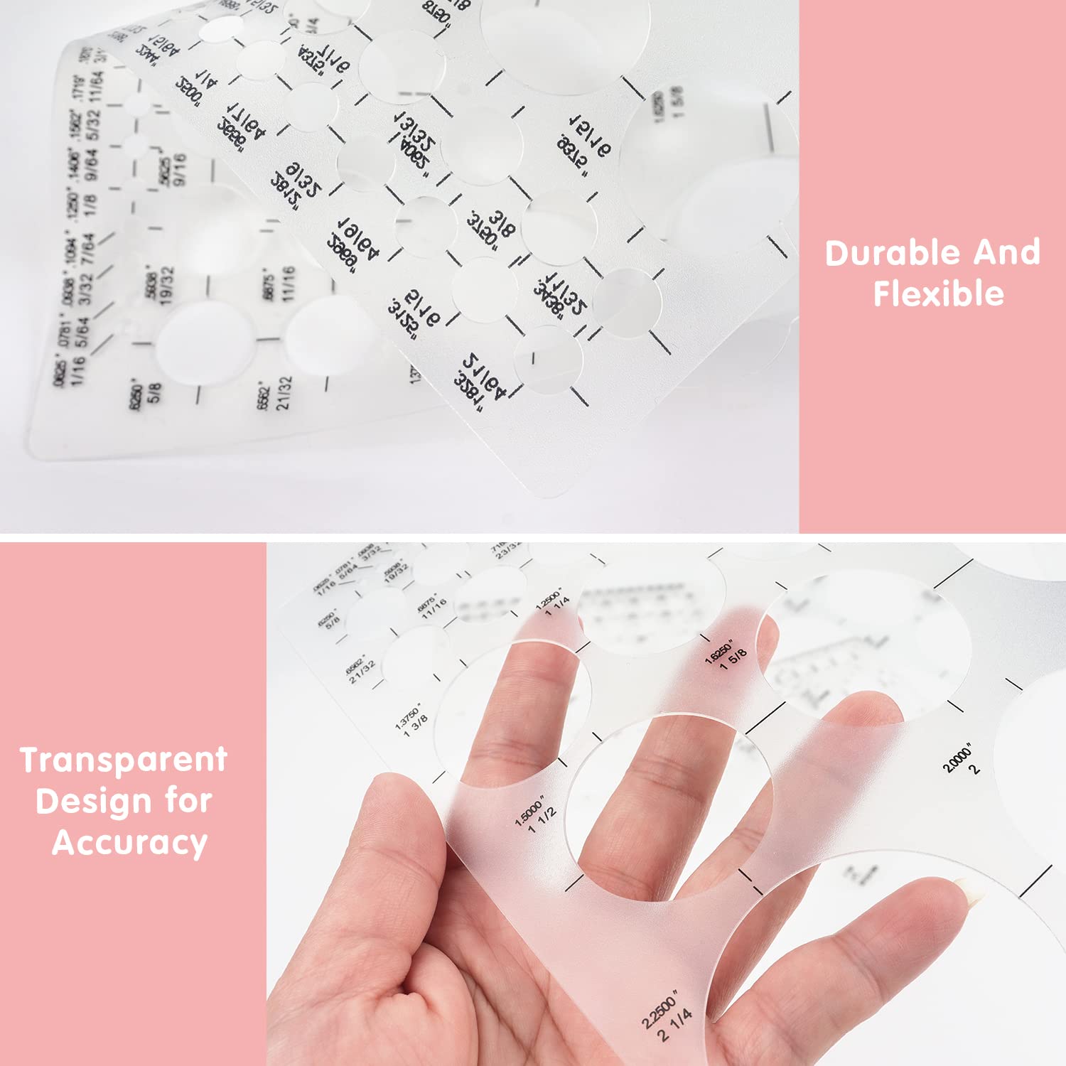 Tamaki Circle Template Circle Round Stencil Templates for Drafting for Office and School Building Formwork Drawings Templates, Large and Small Size, 3 Pack