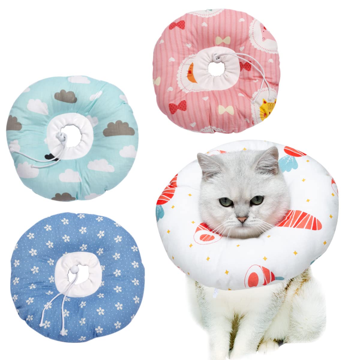 Recovery Collars & Cones (Pink cat（Medium）)