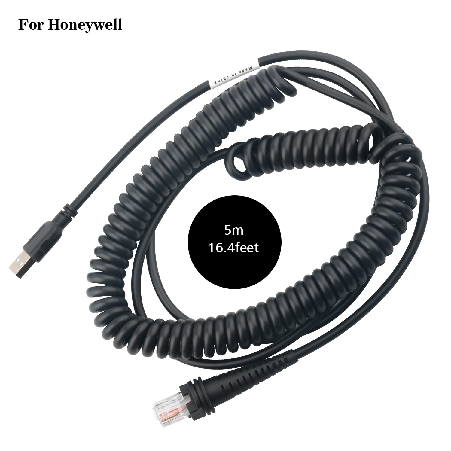 USB Barcode Scanner Cable for Honeywell 1900G 1200G 1400G Barcode Scanner (5m/16.4ft USB Port Coiled)