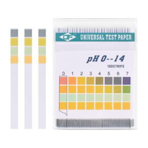 ph test strips 0-14, 100pcs ph strips universal ph test paper ph-indicator strip to test drinking water, food, pools, aquariums, saliva, urine, lab monitoring