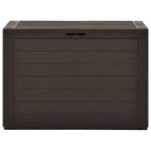 Tidyard Deck Box, 50.2 Gallon Indoor Outdoor Lockable Storage Container, Backyard Storage Box Brown for Garden Tools, Pool Supplies, Patio Cushions, Pillows, Blankets