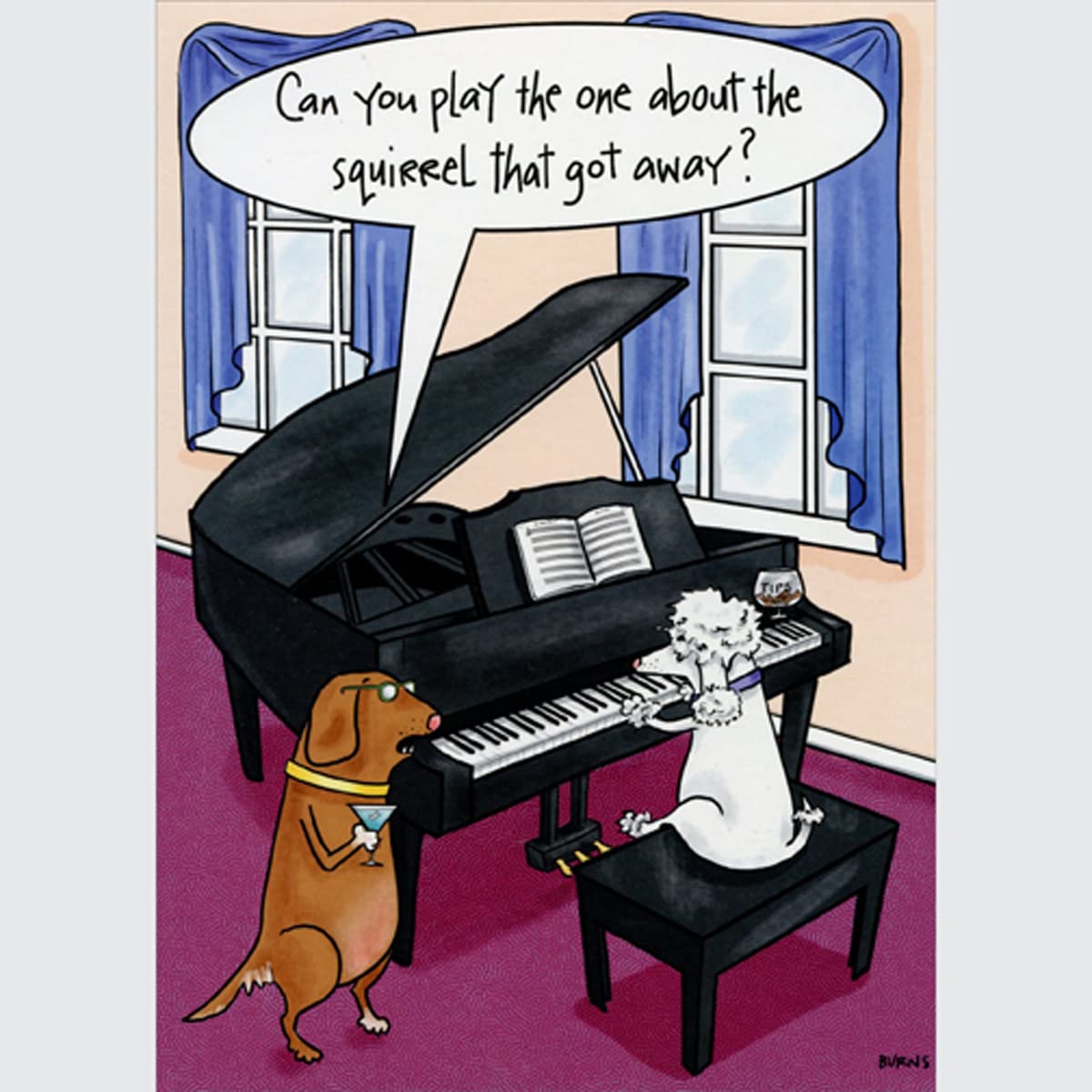 Oatmeal Studios Poodle Pianist Taking Requests Funny/Humorous Birthday Card