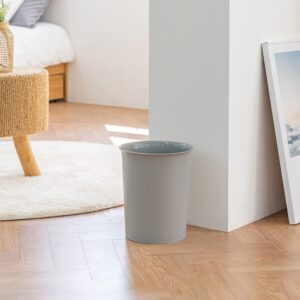 carrotez Open Top Waste Basket, Office Trash can, Small Plastic Garbage Container Bin for Bathroom, Kitchen, Bedroom, Under Desk, Dorm, 5.2 Gallon - Grey