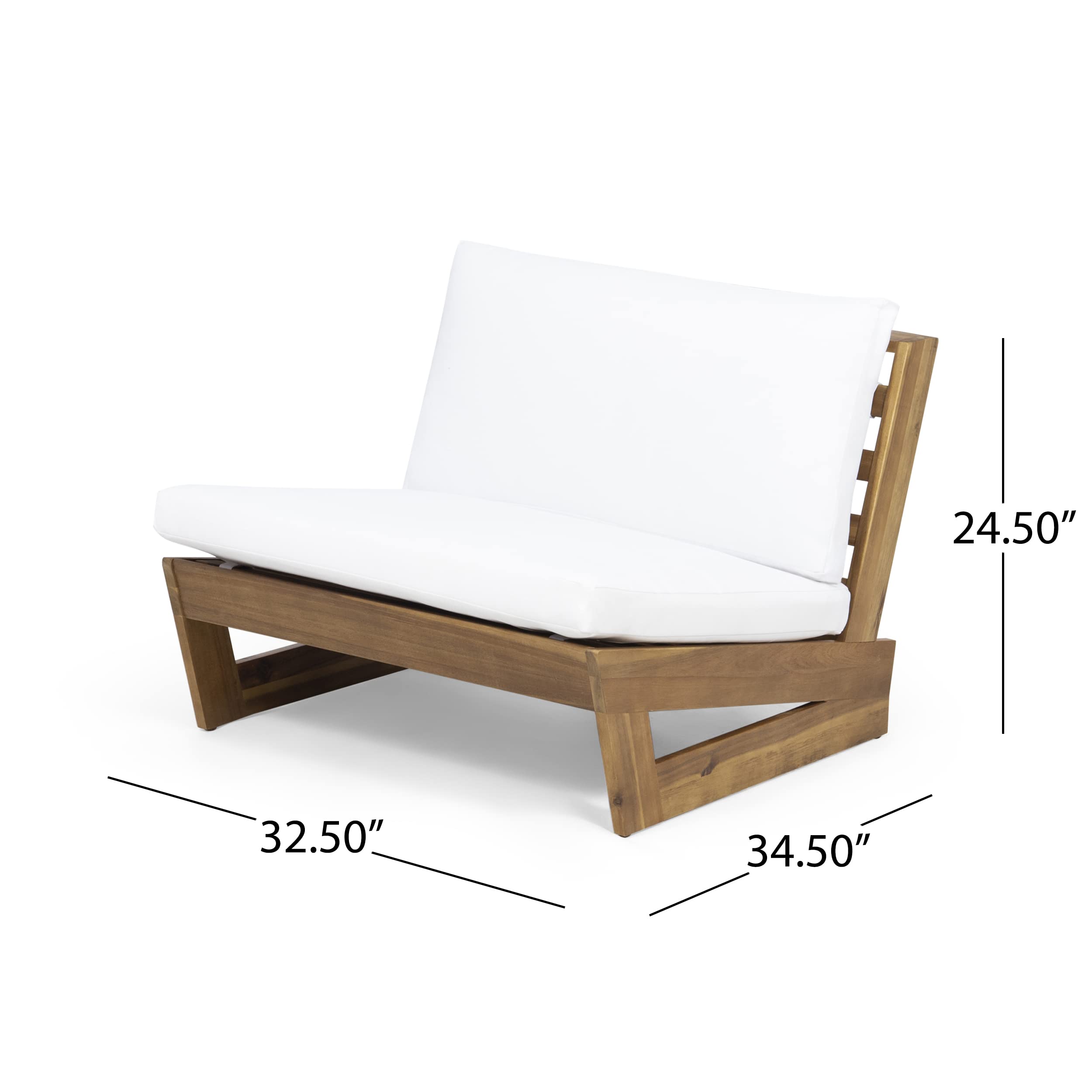 Christopher Knight Home 317955 Sherwood Club Chair, Teak + White