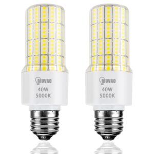 led light bulbs 300w equivalent super bright 5000lm 5000k cool daylight white led bulb e26/e27 medium base 40w waterproof led corn light bulb for outdoor indoor lamp bedroom office garage-2 pack.