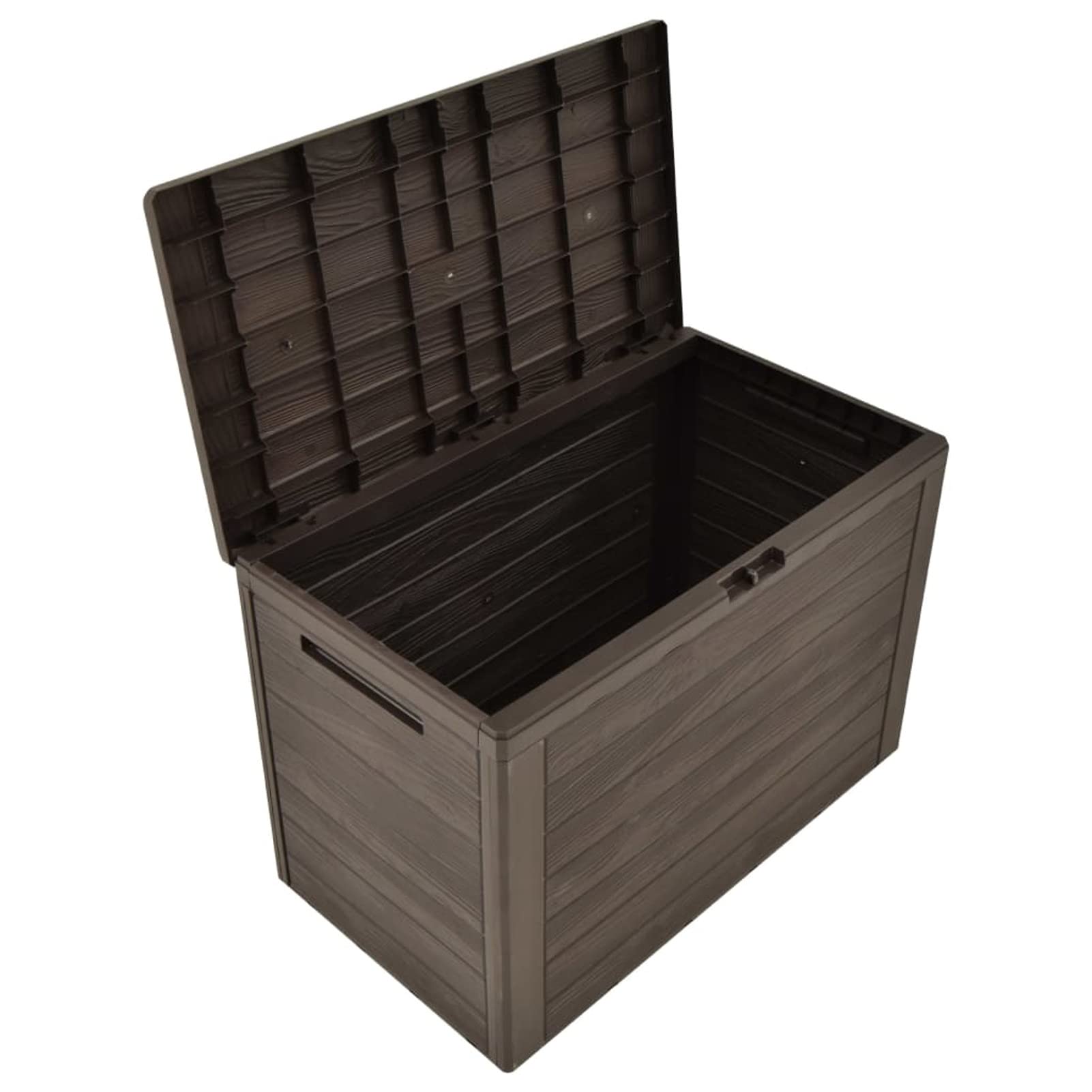 Tidyard Deck Box, 50.2 Gallon Indoor Outdoor Lockable Storage Container, Backyard Storage Box Brown for Garden Tools, Pool Supplies, Patio Cushions, Pillows, Blankets