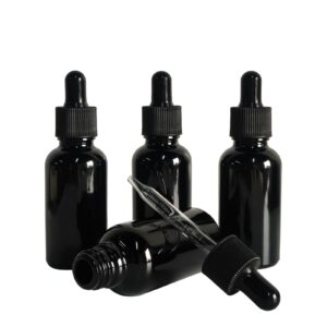 BEGIKET 1 oz Black Glass Dropper Bottle, 12 Pack 30ml Black Glass Bottles with Glass Eye Dropper, for Essential Oils, Aromatherapy Oil, Beard Oil, Perfume, Leak Proof Travel Bottles for Liquids