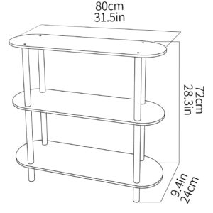 solaround Clear Bookshelf, Acrylic Bookcase with Open Book Shelf Console Table for Entryway Office Living Room Bedroom (3 Tier Clear)