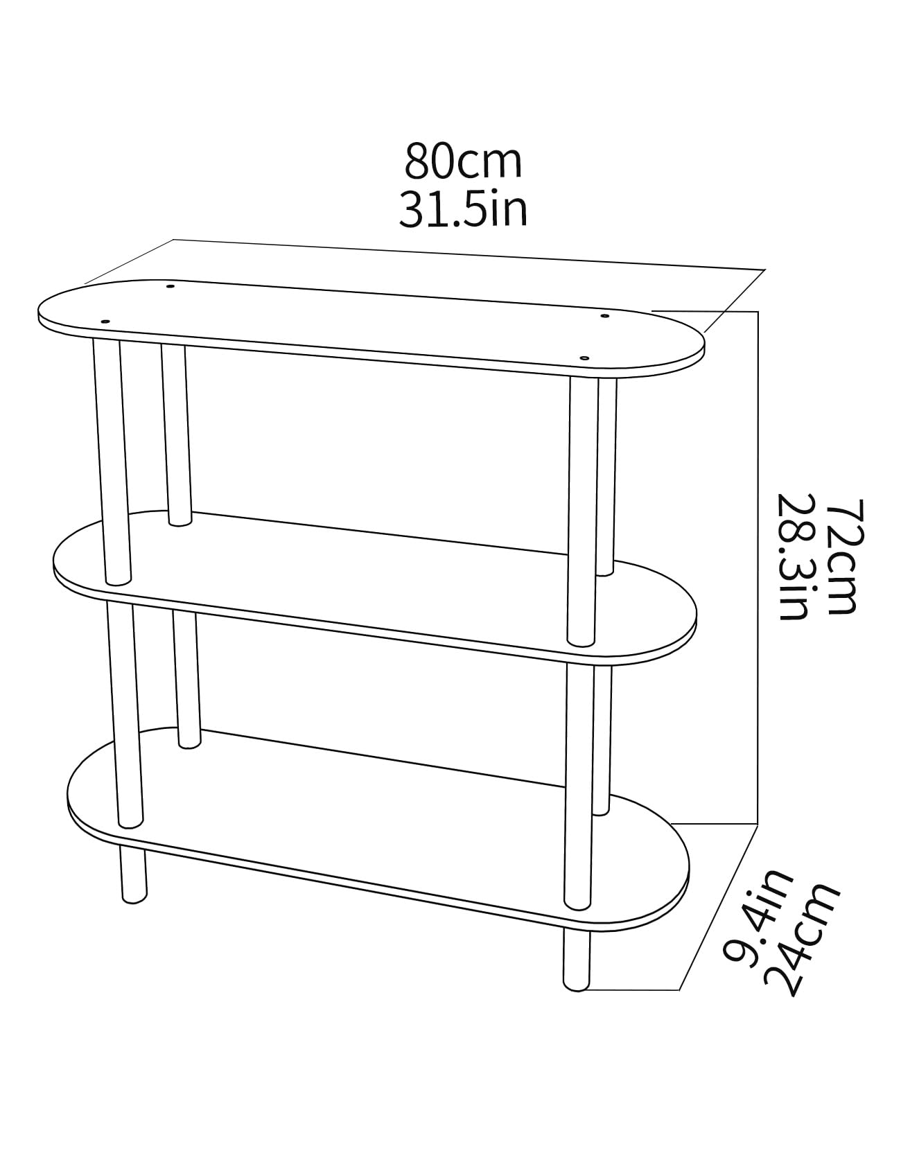 solaround Clear Bookshelf, Acrylic Bookcase with Open Book Shelf Console Table for Entryway Office Living Room Bedroom (3 Tier Clear)