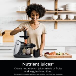 Ninja Cold Press Juicer Pro - Powerful Slow Juicer - Cloud Silver JC100 (Renewed)