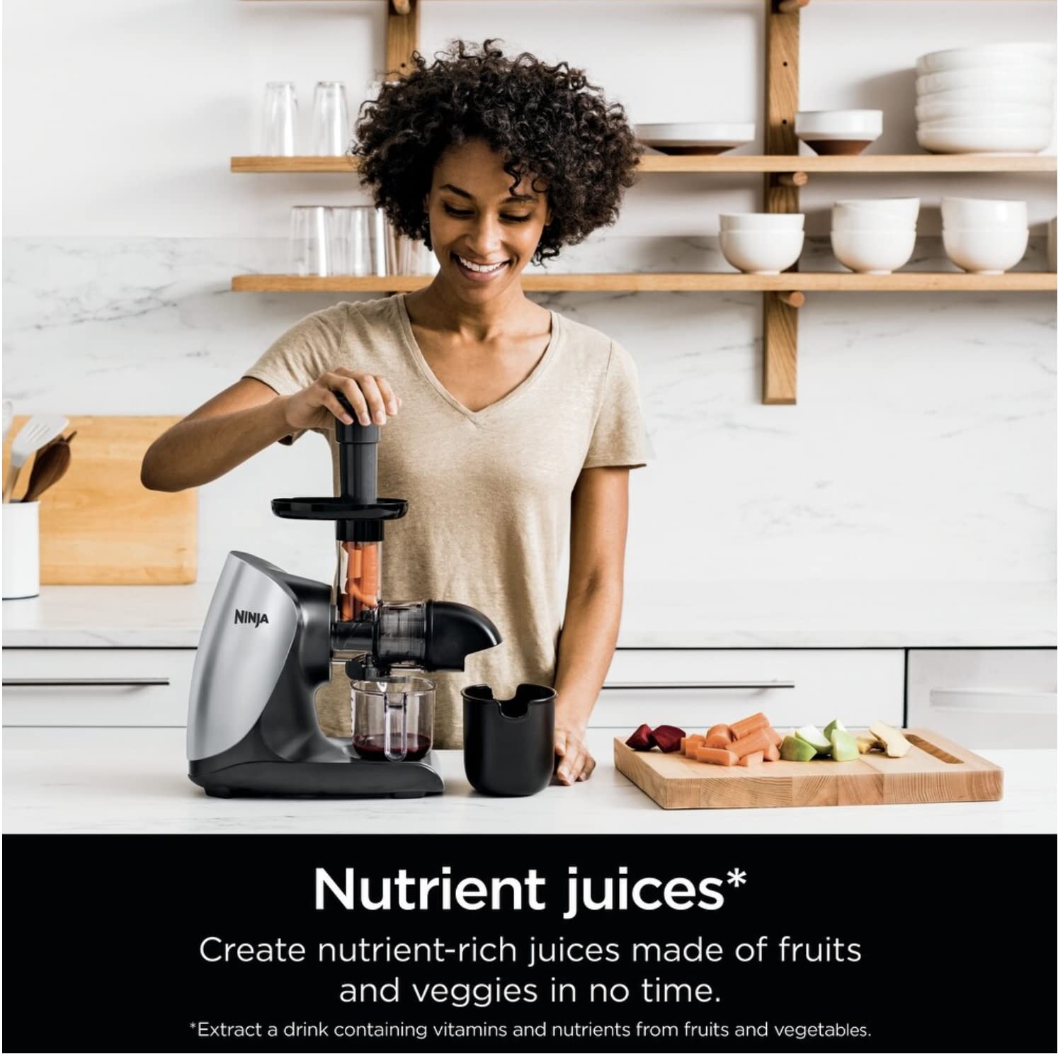 Ninja Cold Press Juicer Pro - Powerful Slow Juicer - Cloud Silver JC100 (Renewed)