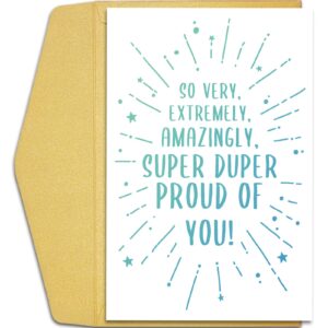 qiliji cute proud of you card, congratulations card for new job, promotion, graduation, exam pass, proud encouragement card