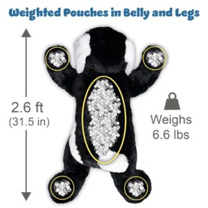 Weighted Stuffed Animal – 6.6 Pounds | Extra Large 31.5 Inches Long | Plush Body Pillow | Black and White Dog | Weighted Animal for Calming – Relaxation – Sensory Comfort