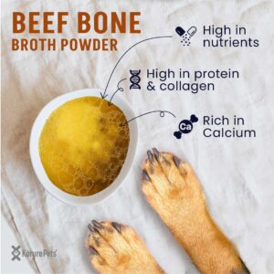 Kōrure Pets Beef Bone Broth Powder - All-Natural Dog Supplement for Bone Health and Digestion