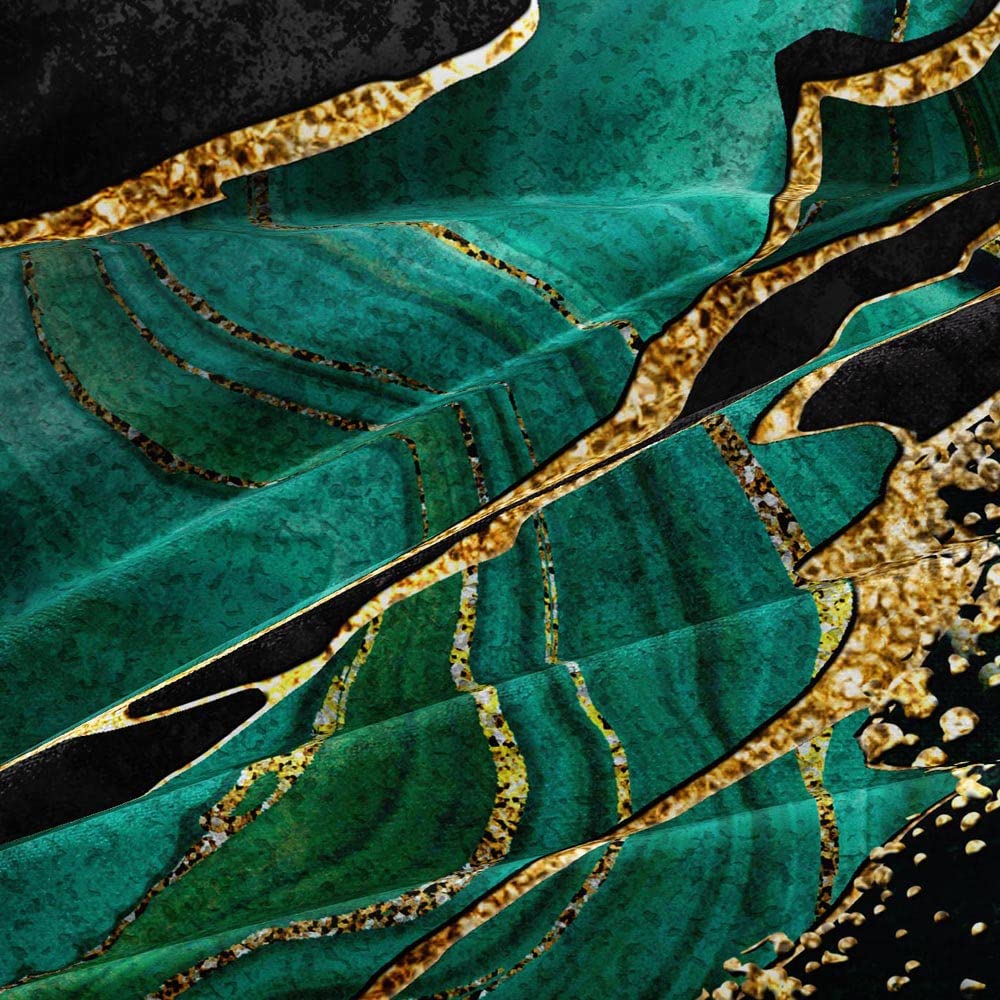 Holiyjog Black and Green Marble Duvet Cover Set Queen Size Gold Veins Malachite Comforter Cover Bedding Set Luxry Art Decor Bedroom