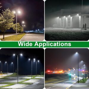 OSTEK LED Parking Lot Lights 300W Outdoor Commercial Area Lighting Fixture 42000LM - Waterproof IP65 5700K LED Shoebox Street Pole Light with Adjustable Slip Fitter Mount 100-277V