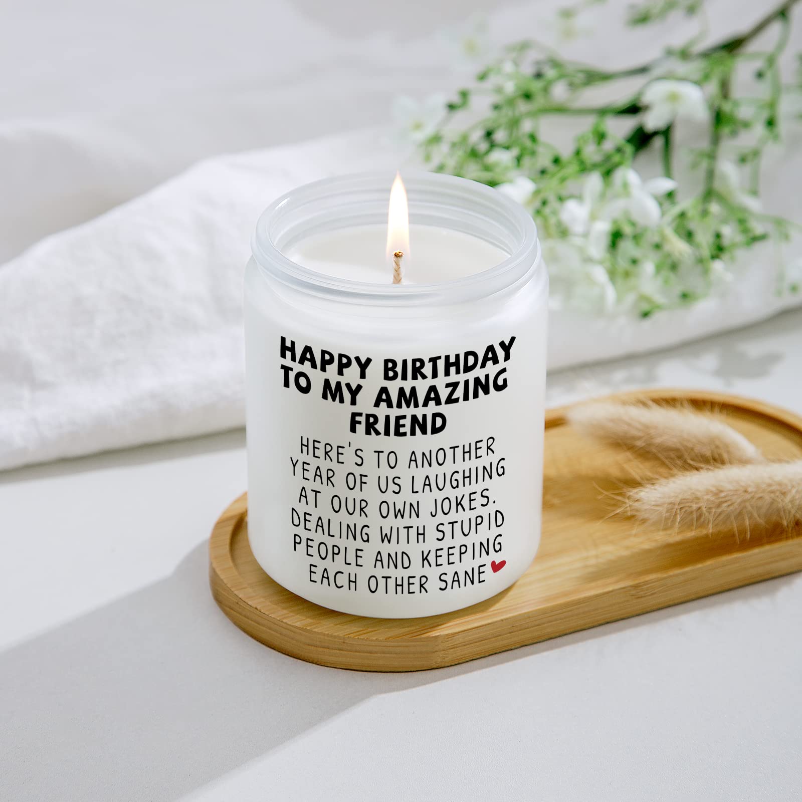 Jonico Happy Birthday Gifts for Women - Funny Best Friend Friendship Gifts for Women Friends, Birthday Gifts for Best Friend Bestie BFF Coworker Classmate Women, Lavender Candle Gifts