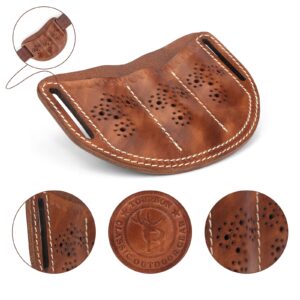 Tourbon Leather Pocket Folding Knife Sheath with 3 Slots Belt Holster Carry Open Top Trapper Knives Carrier