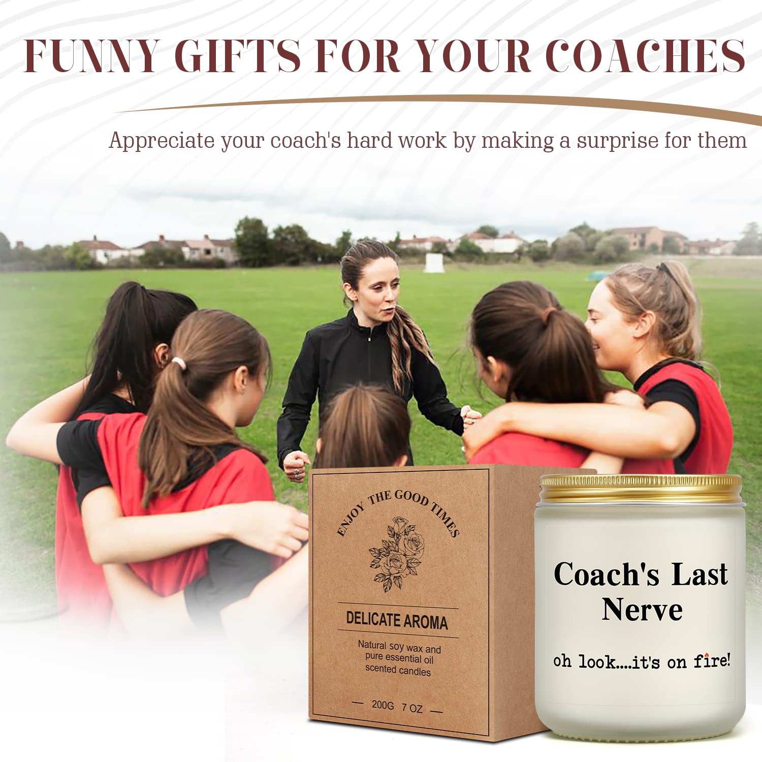 Coaches Gifts - Thank You Gifts for Coach - Funny Coach Gifts for Women Men - Coach's Last Nerve Candle Gift for Cheer Coach Swim Basketball Baseball Football Soccer Gymnastics - Cool Coach Present