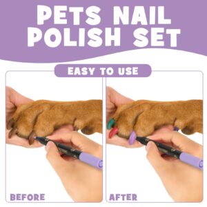 Dog Nail Polish Pen, 14 Colors Pet Nail Polish Set to DIY Beautiful Dog Nails Ideas, Creative Dog Accessories Nail Polish Pens Quick Dry & Easy to Use (A)