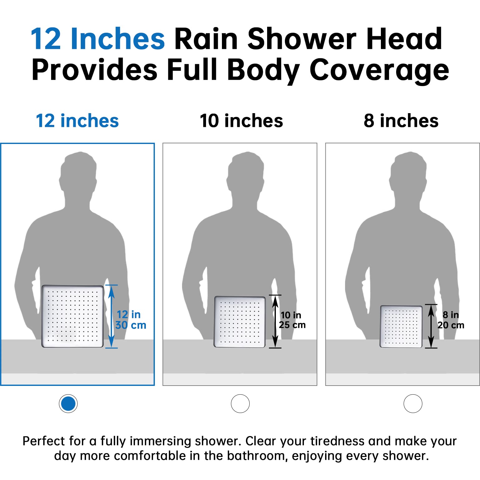 G-Promise All Metal 12'' Rain Shower Head with Handheld Built-in Power Wash Mode 3-way Diverter with Pause Setting 11'' Adjustable Extension Arm with Lock Joint 65'' Stainless Steel Hose