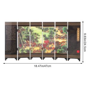 LIFKOME Decorative Screen Ornaments Ornamental Screen Model Chinese Wall Divider Folding Screen Ornament Screen Room Dividers Fold down Shelf Chinese Panel Screen Wooden China Desk