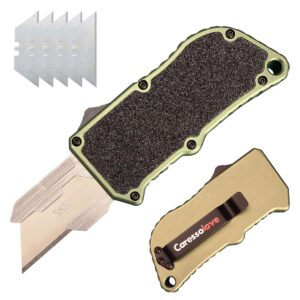 𝗖𝗮𝗿𝗲𝘀𝘀𝗼𝗹𝗼𝘃𝗲 𝗔𝘃𝗶𝗮𝘁𝗶𝗼𝗻 𝗔𝗹𝘂𝗺𝗶𝗻𝘂𝗺 utility knife, edc auto box cutters retractable heavy duty cardboard cutter, replaceable blade pocket knife with clip, with 5pcs spare blades