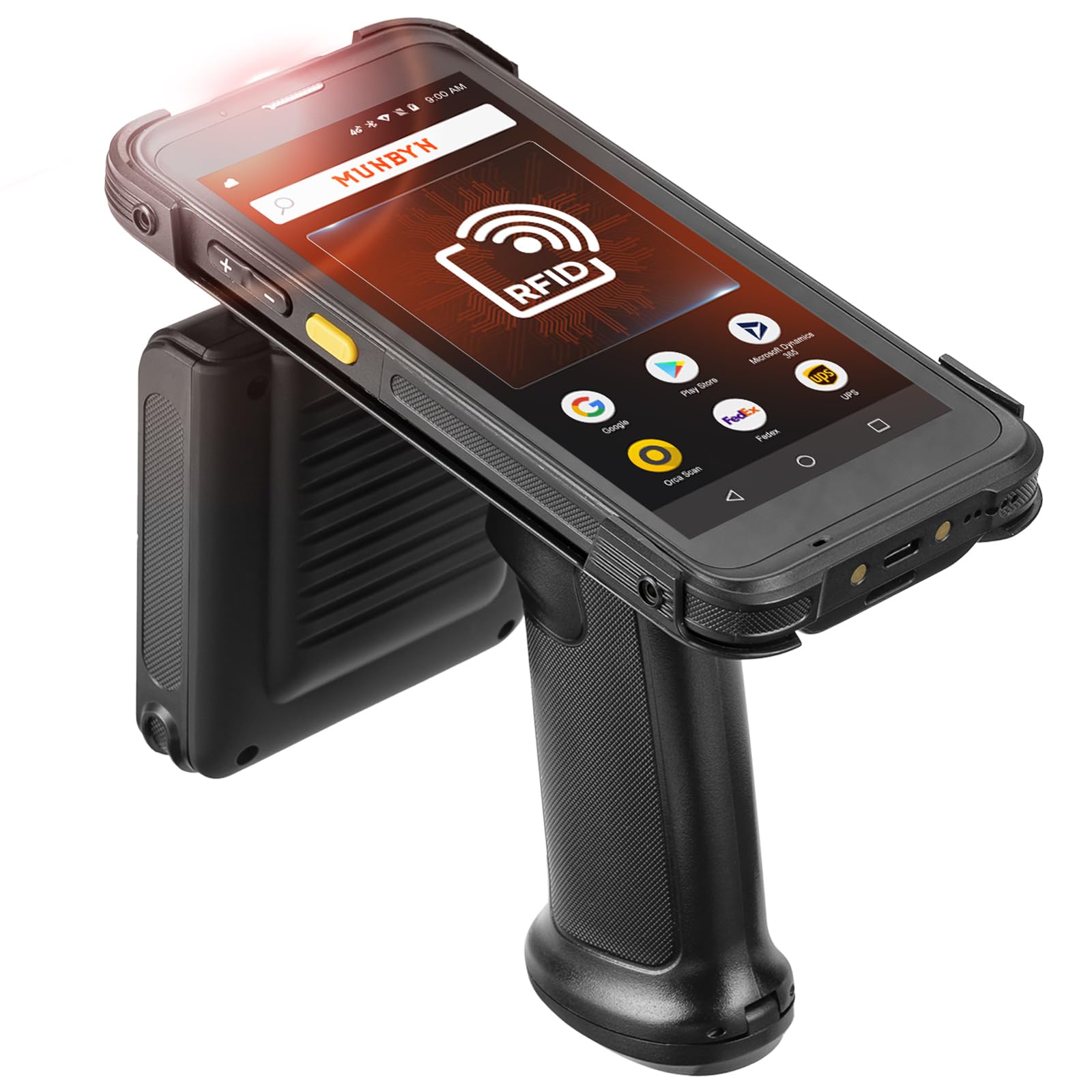 MUNBYN Android Barcode Scanner with Full Screen 5.5" & Dock Charger Android 11, Equip with Zebra SE4710 Scanner Engine Rugged PDA Mobile Computer Wi-Fi 6, 4G LTE, Bluetooth 5.1, Inventory Scanner