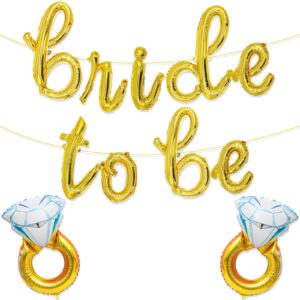 stcomart bachelorette party decorations, bride to be balloons banner diamond ring balloons for bridal shower, gold