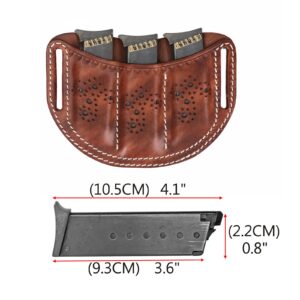 Tourbon Leather Pocket Folding Knife Sheath with 3 Slots Belt Holster Carry Open Top Trapper Knives Carrier