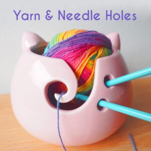 Pig Yarn Bowl for Knitting - Cute Ceramic Knitting Bowl Extra Large Ceramic Yarn Bowl Crochet Accessories Yarn Holder Storage Gift for Knitters Funny