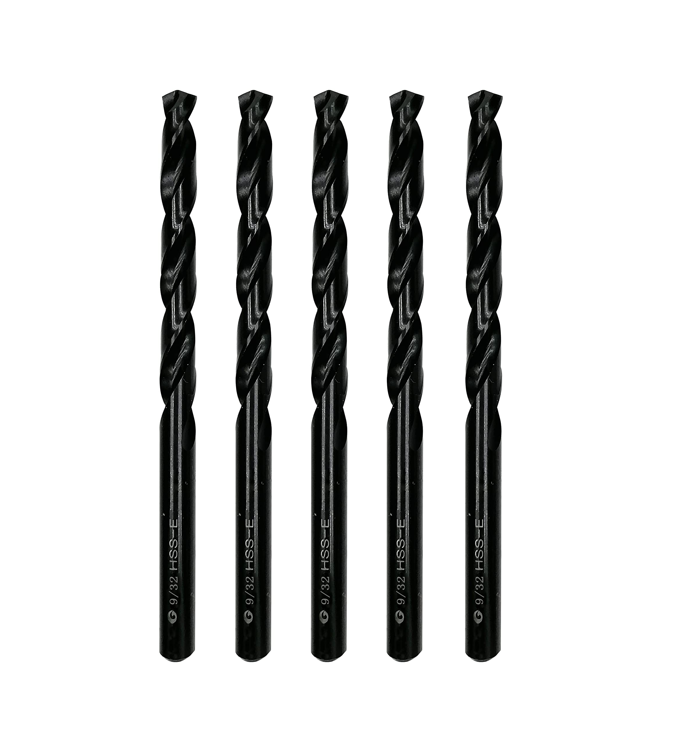 DelitonGude 9/32 inch HSS M35 Cobalt Twist Drill Bits,High Speed Steel,Pack of 5,Suitable for Steels,Cast Iron,Stainless Steels and Other hardMetals(9/32inch)