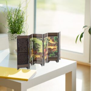 LIFKOME Decorative Screen Ornaments Ornamental Screen Model Chinese Wall Divider Folding Screen Ornament Screen Room Dividers Fold down Shelf Chinese Panel Screen Wooden China Desk