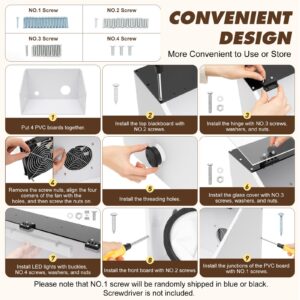 Electric Grinding Table Polisher Fully Enclosed Dust Box 110V Grinding Box Acrylic Dust Cover 4mm Plexiglass Board with Led Light and Blower for Polishing Machine (2 Holes) (US Stock)