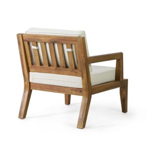 Christopher Knight Home 317966 Rossville Club Chair, Teak + Beige