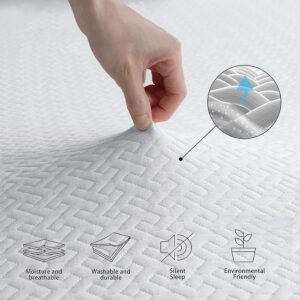 3 Inch Gel Memory Foam Mattress Topper King Size, High Density Ventilated Memory Foam Bed Mattress Topper for Back Pain,Non-Slip Design with Removable Bamboo Cover