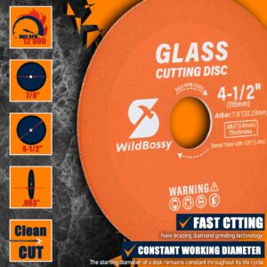 Glass Cutting Disc 4-1/2 Inch (3PCS) for Angle Grinder with 7/8" Arbor Hole, 0.63" Ultra-Thin Saw Blade Wheel Polishing Diamond Cutting Disc for Glass, Jade, Wine Bottles, Tile, Ceramic, Marble