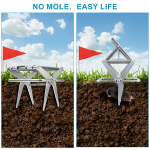 2 Pack Mole Trap, Mole Traps That Kill Best,Mole Killer Easy to Set, Mole Traps for Lawns,Mole Traps Scissor Metal Gopher Trap Large (Silver)