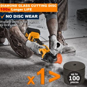 Glass Cutting Disc 4-1/2 Inch (3PCS) for Angle Grinder with 7/8" Arbor Hole, 0.63" Ultra-Thin Saw Blade Wheel Polishing Diamond Cutting Disc for Glass, Jade, Wine Bottles, Tile, Ceramic, Marble