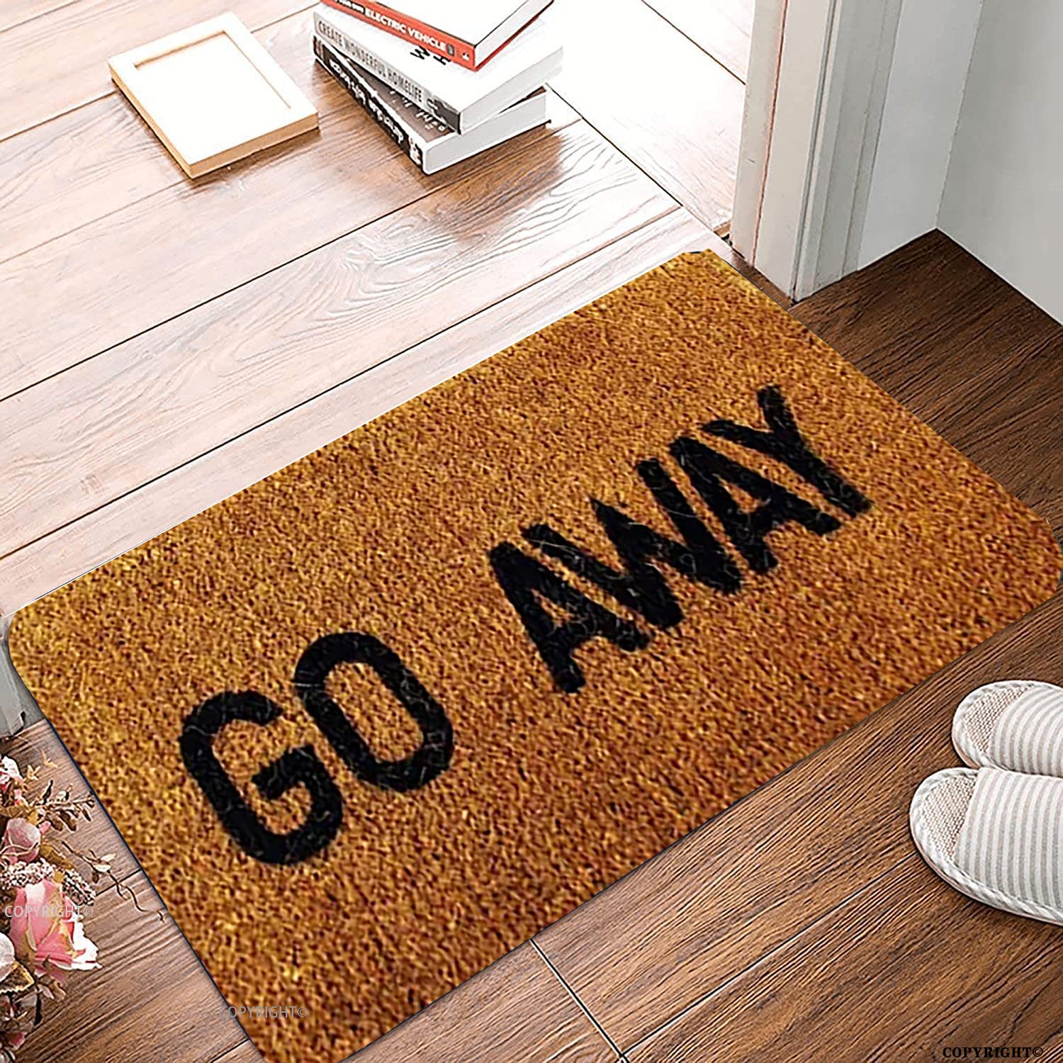 THIYOTA Welcome Mats for Front Door Entry Go Away Doormat Non Slip Mat for Home Indoor Farmhouse Funny Kitchen Rugs Patio Greeting Front Porch Rugs 16x24 Inch