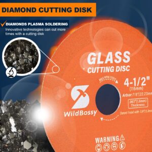 Glass Cutting Disc 4-1/2 Inch (3PCS) for Angle Grinder with 7/8" Arbor Hole, 0.63" Ultra-Thin Saw Blade Wheel Polishing Diamond Cutting Disc for Glass, Jade, Wine Bottles, Tile, Ceramic, Marble