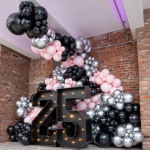 Metallic Sliver Balloon Different Sizes 110 Pcs 18 12 10 5 Inch Chrome Balloon Garland Arch Kit Confetti Balloons Latex Party Balloons for Graduation Baby Shower Birthday Wedding Party Decorations