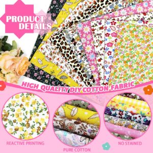 Newwiee 200 Pcs 8 x 8 Inch Cotton Fabric Bundle Precut Cotton Craft Fabric Multi Color Printed Floral Square Patchwork Fabric Sewing Quilting Fabric Supplies for Kids DIY Craft Scrapbooking