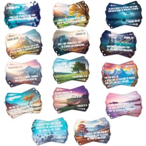 70 bible verse encouragement cards (7 verses 10 of each) - blank back kudos thank you appreciation inspirational religious christian scripture quotes prayer mini postcards - teachers, mom & dad gift